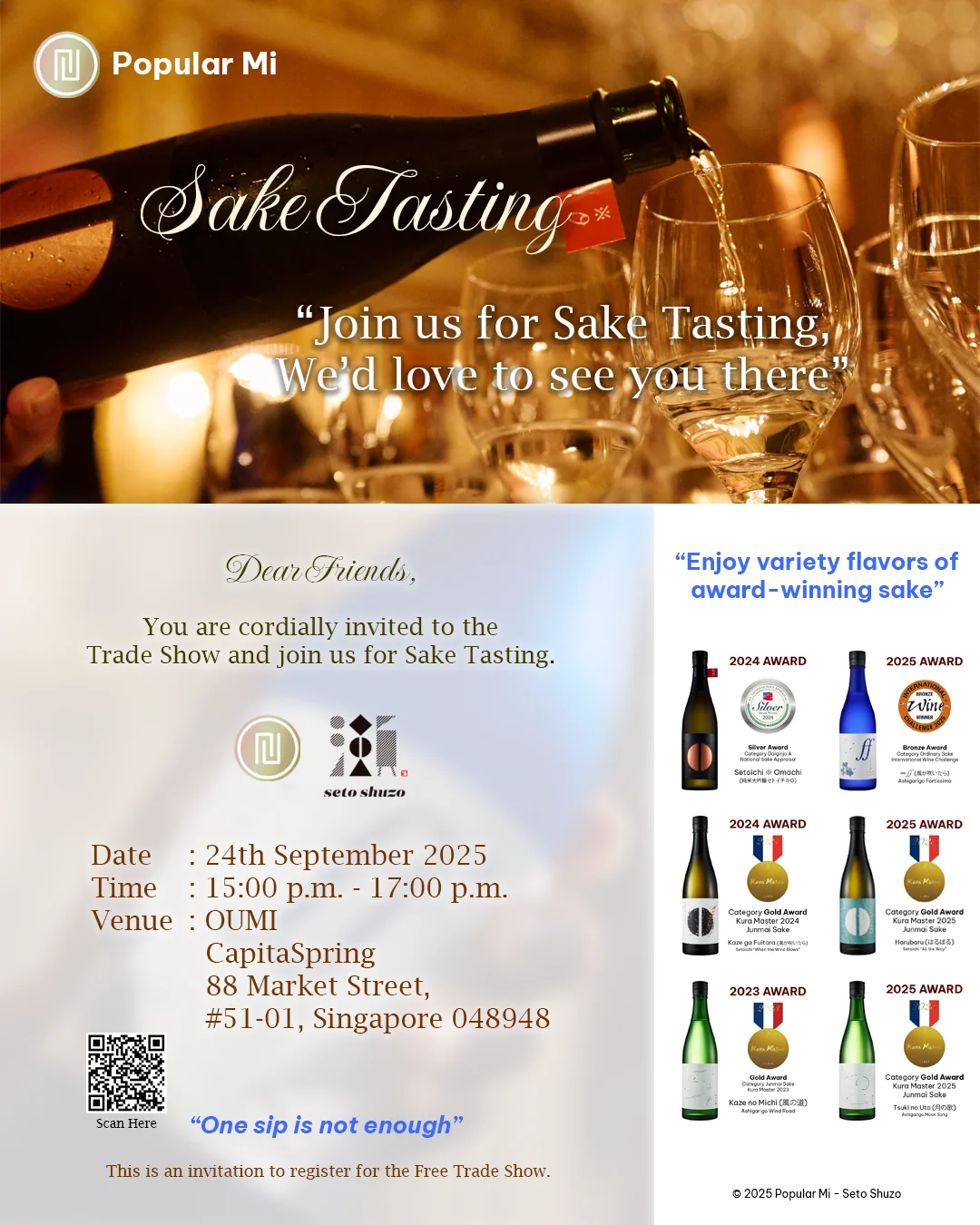 Popular Mi Trade Show & Sake Tasting Flyer